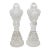 1940s Bohemian Crystal Salt and Pepper Shaker Pair of 2 Pedestal Base Cut Glass For Sale