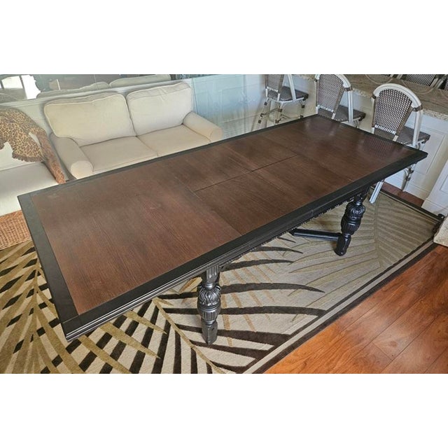 Mid 20th Century Mid 20th Century Stored 2 Leaf Dining Table 41" X 65" Expands to 102". Seating for 10. For Sale - Image 5 of 8