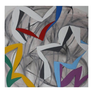 Contemporary Abstract Oil and Acrylic on Canvas "19m1p-2019" by Alain Clément For Sale