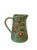 Portuguese Majolica Strawberry Pitcher – Sage Green Earthenware, Hand-Painted Relief Fruit Design, Bordallo Pinheiro Style...