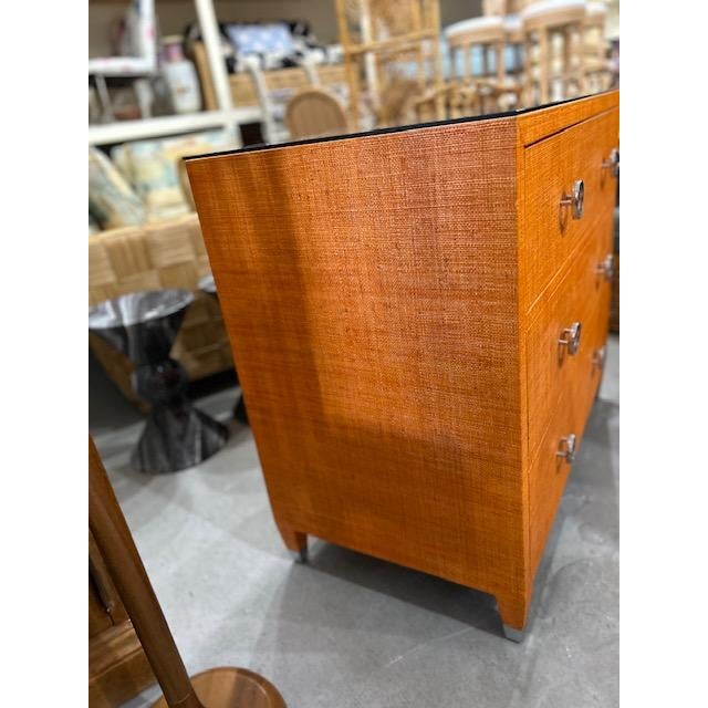 Century Furniture Orange Grasscloth Chest by Century Curate Home For Sale - Image 4 of 10