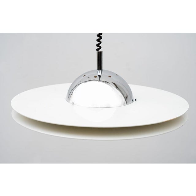 Silver French UFO Pendant Lamp, 1960s For Sale - Image 8 of 11