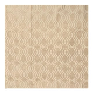 Vintage 1960's Vanilla Velvet Burnout Upholstery Fabric- 6.25 Yards For Sale