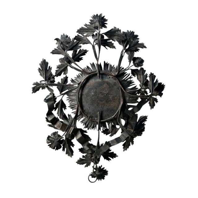 Metal European Painting of a Saint in Silver Frame For Sale - Image 7 of 7