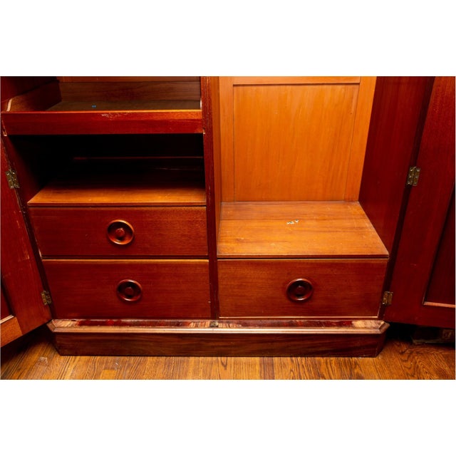 Brown Antique Mahogany Eldridge of London Campaign Armoire For Sale - Image 8 of 11