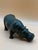 A charming and substantial cast-metal hippopotamus sculpture, beautifully modeled with naturalistic proportions,...
