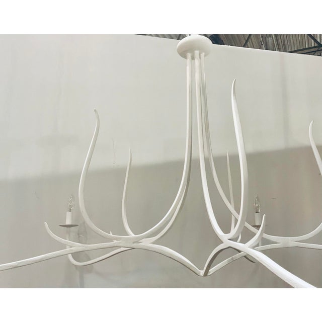 Currey & Company Modern White Metal Passion Chandelier For Sale In Atlanta - Image 6 of 6
