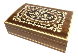 French Artisan Vintage Wood Lidded Treasure Trinket Box
