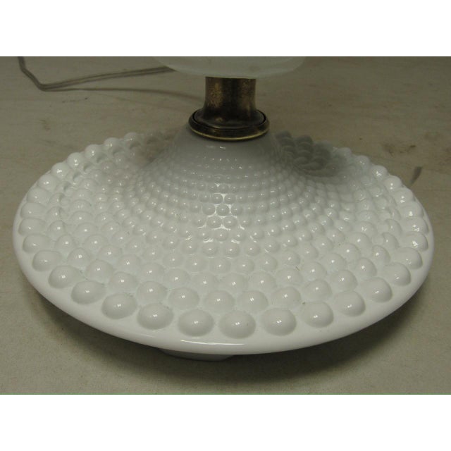 Pair of Hobnail Milk Glass Lamps For Sale - Image 11 of 15