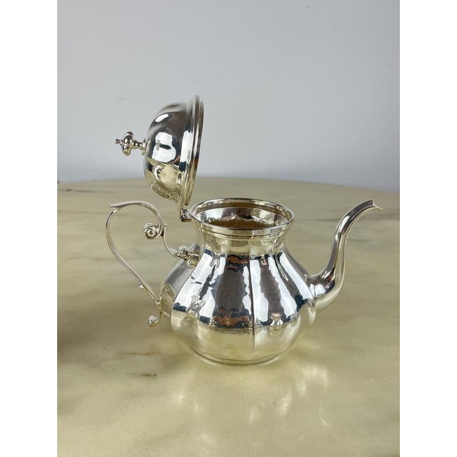 Tea Set in 800 Silver, 1980s, Set of 4 For Sale - Image 3 of 7