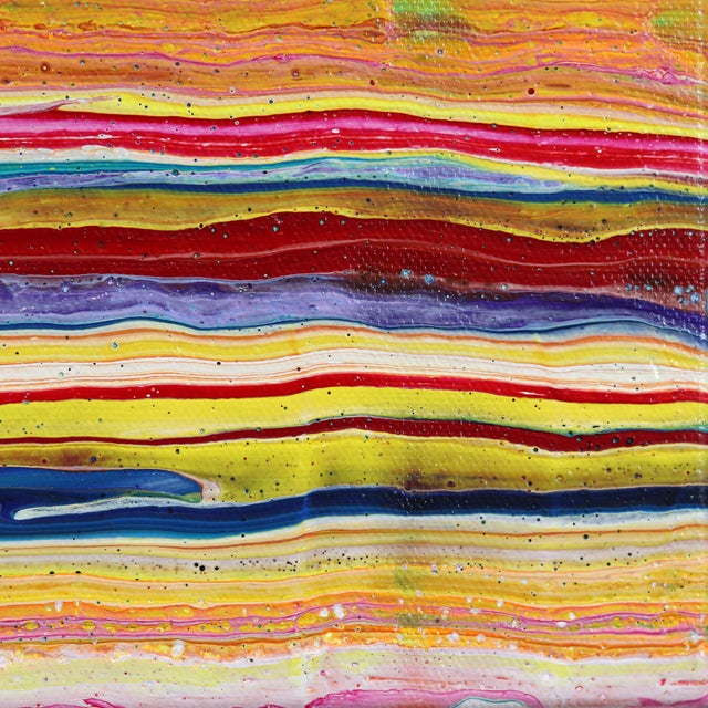2020s City and Color - Original Colorful Lines Abstract Acrylic Paint Artwork on Canvas by Armen Ges For Sale - Image 5 of 9