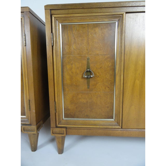 1960s Mid-Century Modern Inlaid Marble and Fruitwood Cabinets - a Pair For Sale - Image 4 of 8