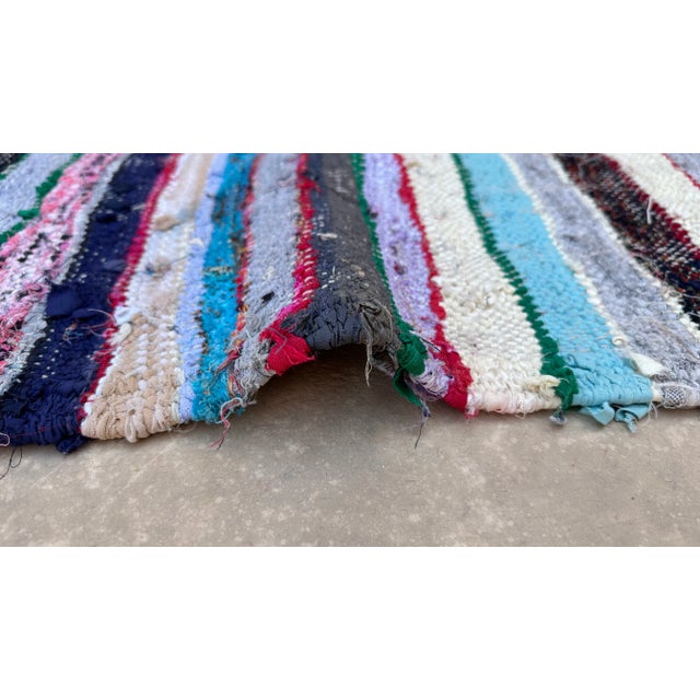 Textile 1990s Vintage Moroccan Colorful Rug - 4'12" X 8'8" Ft For Sale - Image 7 of 8