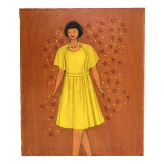 Makoto Igarashi, Flower Girl, 1980s, Oil on Canvas For Sale