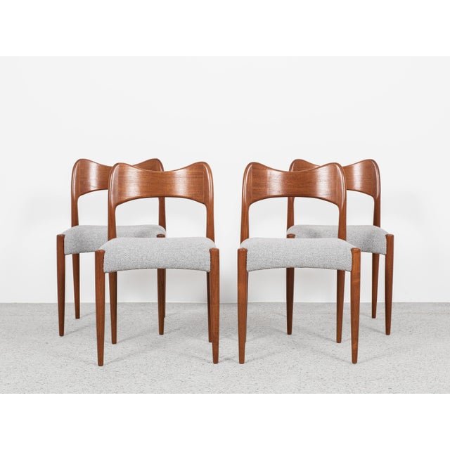 Midcentury Dining Chairs in Teak by Arne Hovmand Olsen for Mogens Kold, 1960s, Set of 4 For Sale - Image 13 of 13