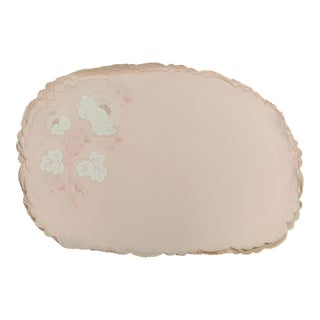 Antique Pink Oval Embroidered Placemats- Set of 8 For Sale