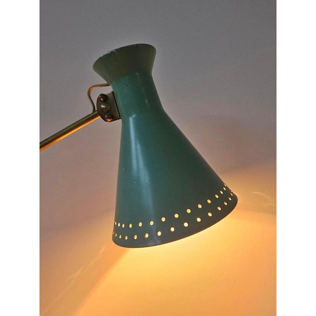 Mid-Century Table Lamp with Typical Metal Conical Shade attributed to Stilnovo, 1950s For Sale - Image 11 of 14
