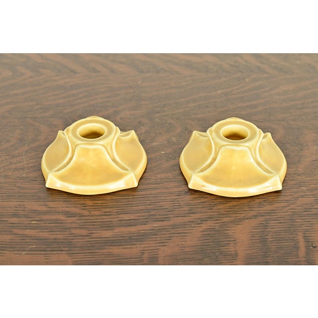 Rookwood Pottery Arts & Crafts Glazed Ceramic Candlesticks, 1922 For Sale - Image 11 of 11