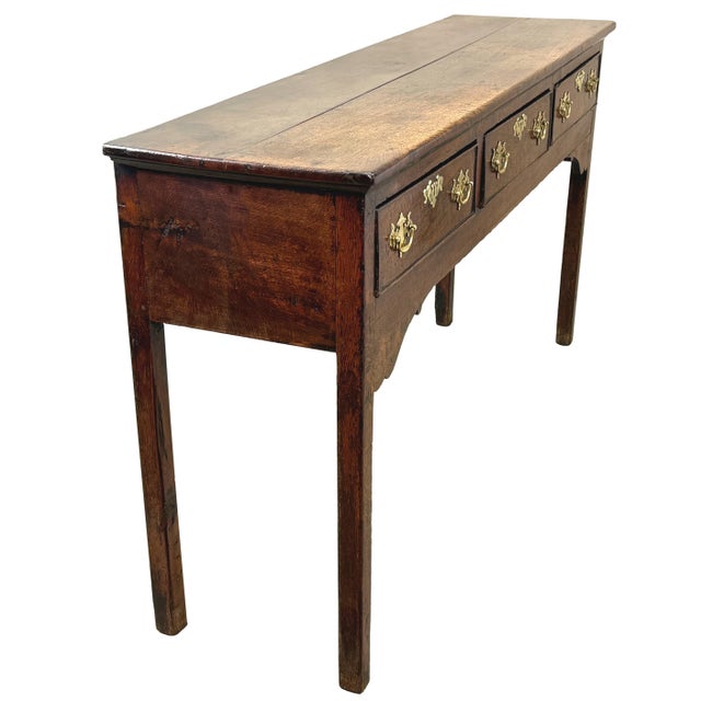 Mid 18th Century Small Antique English Oak Dresser Base, 1750 For Sale - Image 5 of 11