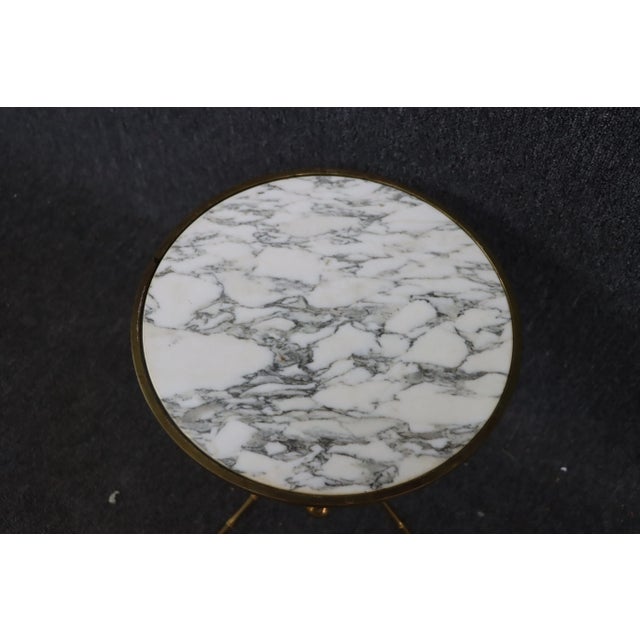 Mid 20th Century Italian Mid Century Faux Bamboo Brass & Marble Table For Sale - Image 5 of 7