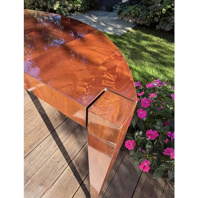 Wood Flame Mahogany Demi-Lune Accent Table For Sale - Image 7 of 18