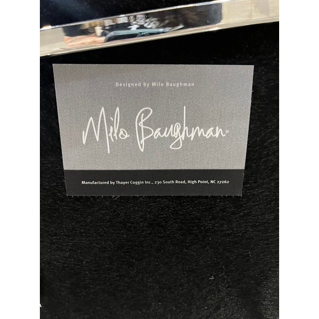 Metal Milo Baughman Wave Fabric Bar Stool For Sale - Image 7 of 7