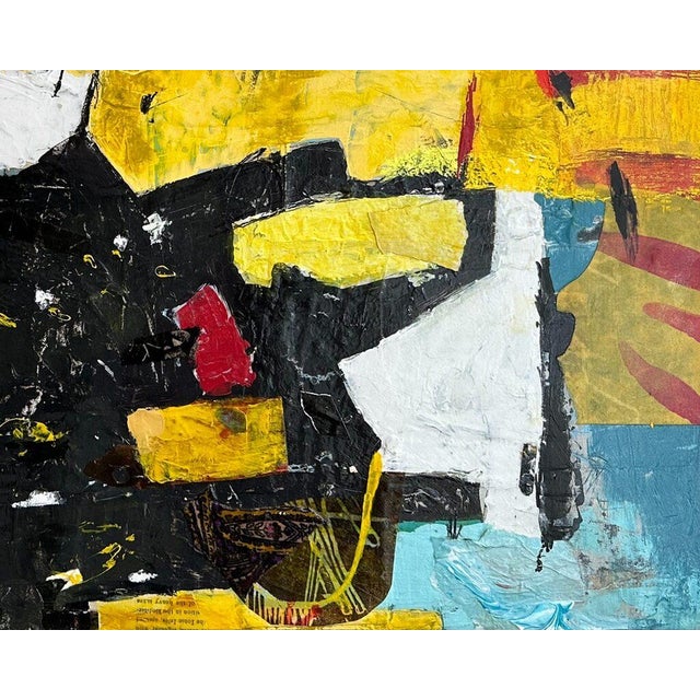 Christiane Corcelle "Safran" Mixed Media on Canvas, Abstract Landscape in Saffron Yellow and Black, 2024 For Sale In Boston - Image 6 of 10