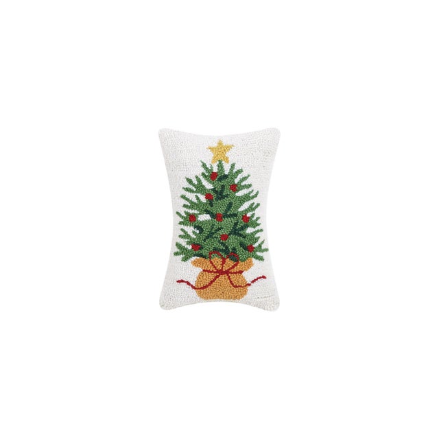 Traditional Wrapped Christmas Tree Hook Pillow 8" x 12" For Sale - Image 3 of 3
