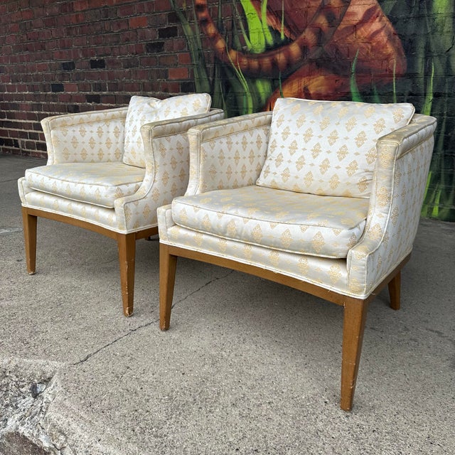 Cream Pair of Mid 20th Century Side Chairs For Sale - Image 8 of 12