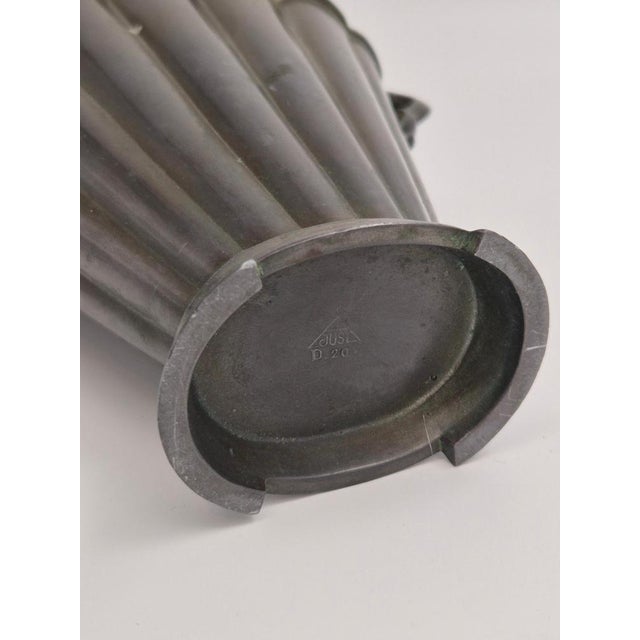 Danish Grace Art Deco Sculptural Vase in Diskometal by Just Andersen, 1930s For Sale - Image 10 of 13