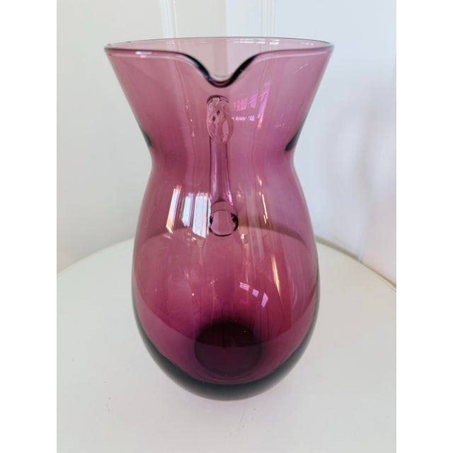 Mid 20th Century Mid-Century Modern Amethyst Glass Pitcher For Sale - Image 5 of 9