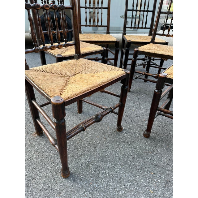 Antique English Spindle Back Chairs For Sale - Image 4 of 16