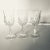 90's heavy clear cut glass set of 3 wine glasses 2.80"D X 7.25"H , No makers mark in excellent condition.