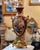 Victorian Burgundy French Porcelain Vase – Romantic Victorian Scene With Gold Accents For Sale - Image 3 of 3