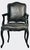 Black Faux Crocodile & Glossy Black Louis XV Style Armchair French-inspired curves meet bold crocodile texture in this...