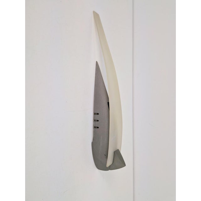 Zebulon Wall Lamp attributed to Studio Zebulon for Maison Lucien Gau Paris 80, 1980s For Sale - Image 6 of 6