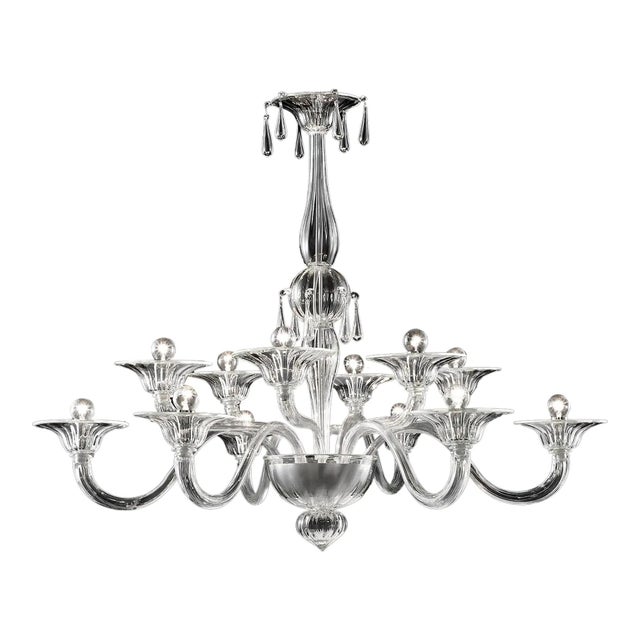 Transparent Venetian Murano Glass Chandelier by Simoeng For Sale - Image 6 of 6