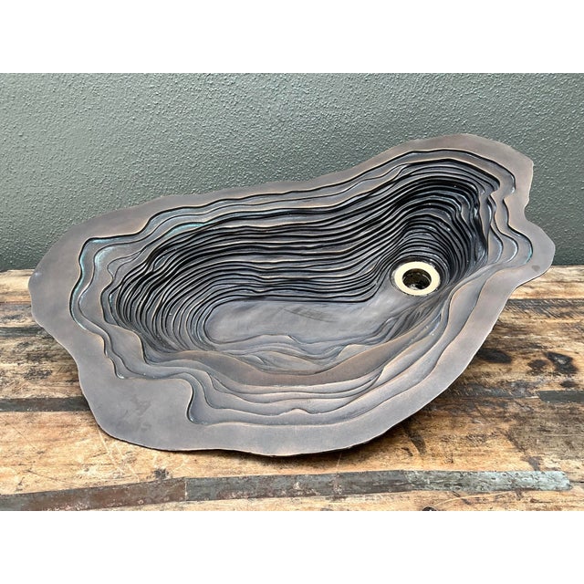 Vintage Patinated Bronze Sink For Sale In West Palm - Image 6 of 12