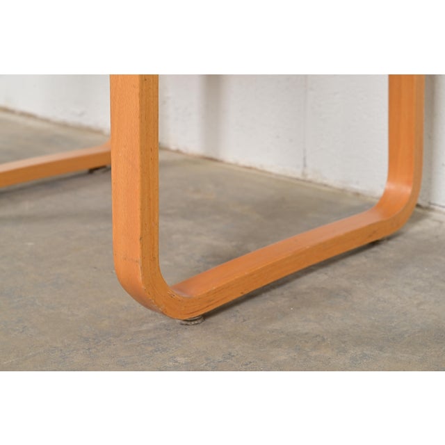 Loewenstein Modern Bent Beechwood Sled Leg Lounge Chairs, Set of Four For Sale - Image 10 of 14