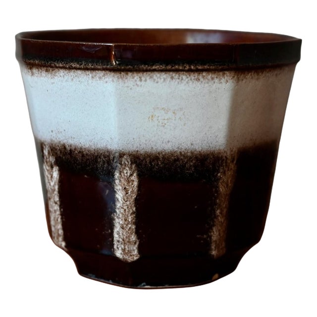 Vintage Ceramic Glazed Stoneware Plant Pot, 1970s For Sale