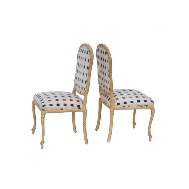 Rope Frame Dining Chairs Custom Made for Holland Salley, S/2 For Sale - Image 4 of 12