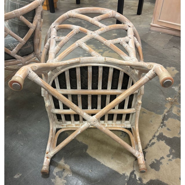 Vintage Henry Link Rattan Dining Set. Palm Beach Regency For Sale - Image 11 of 18