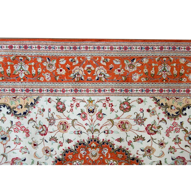 Vintage Persian Silk Qum Rug For Sale - Image 9 of 14