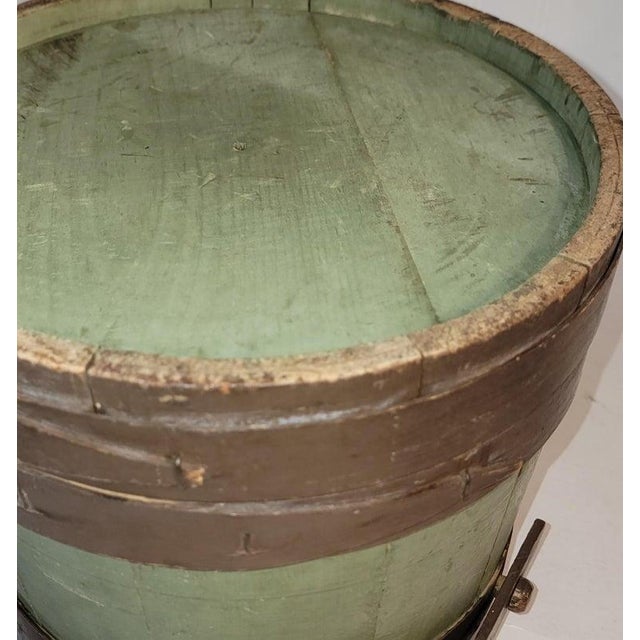 19th Century 19thc Green Painted Bucket From Ohio For Sale - Image 5 of 8