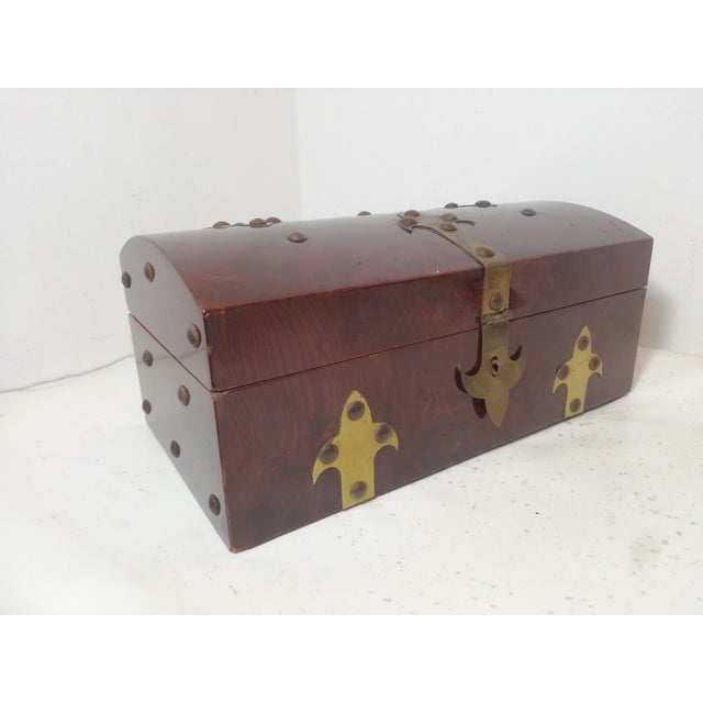 Lacquered Wooden Box with Studs, Italy, 1950s For Sale - Image 9 of 9