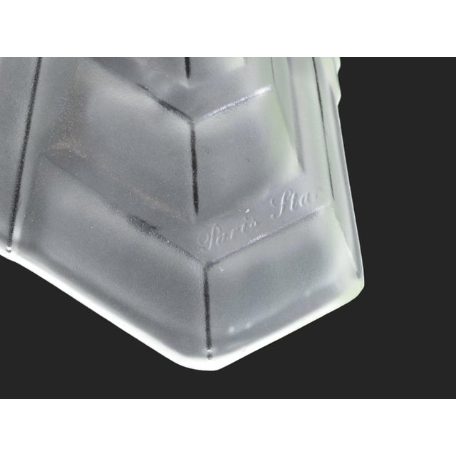 Mid 20th Century Mid 20th Century Art Deco Style "Paris Star" Lamp Shade by Vianne Glass – Frosted Geometric Design For Sale - Image 5 of 8