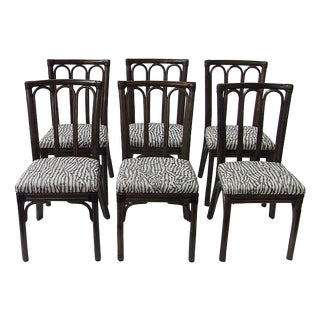Dining Chairs in Rattan and Bamboo from McGuire, USA, 1970s, Set of 6 For Sale