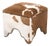 Cowhide Cube Stool in Brown & White For Sale