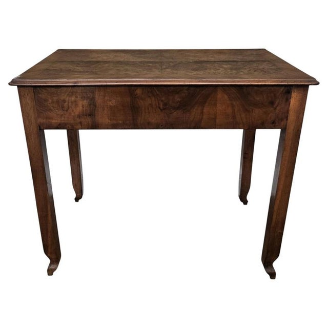 Mid-Century Art Deco Italian Walnut Burl Wood Writing Desk Table, 1960s For Sale - Image 11 of 11