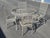Vintage Rare 1960's Russell Woodard Attributed Mesh Wrought Iron Patio Glass Table and 4 Chairs For Sale - Image 15 of 18